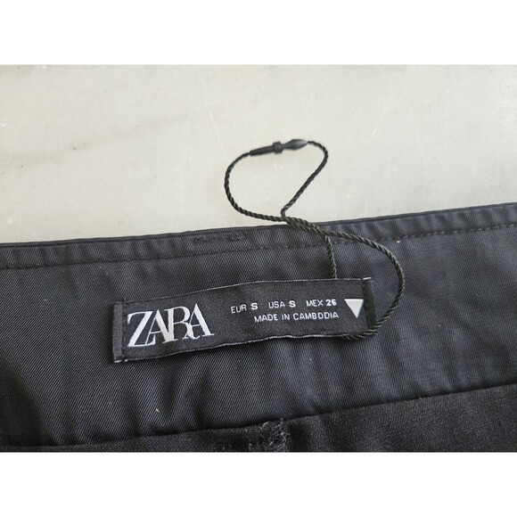 Zara Wide Leg Cargo Black Pants, Woman Size Small - Picture 7 of 8